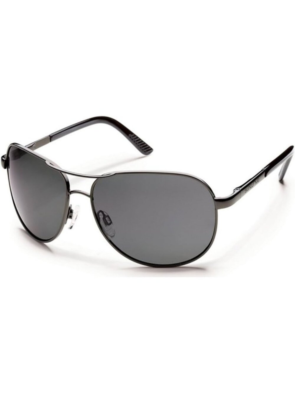 Stylish Aviator Sunglasses - Gun Metal Frame, Gray Polarized Lenses, UV